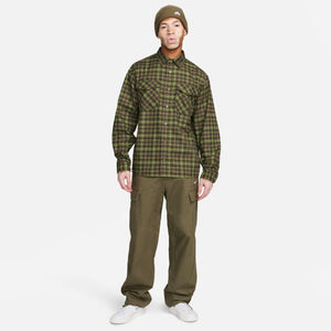 Nike SB Long-Sleeve Flannel Skate Button-Up Shirt - Long-Sleeve