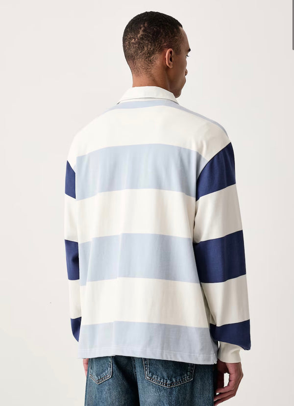 Vans 2-Tone Stripe Ward Rugby Knit Men's Long Sleeve Shirt