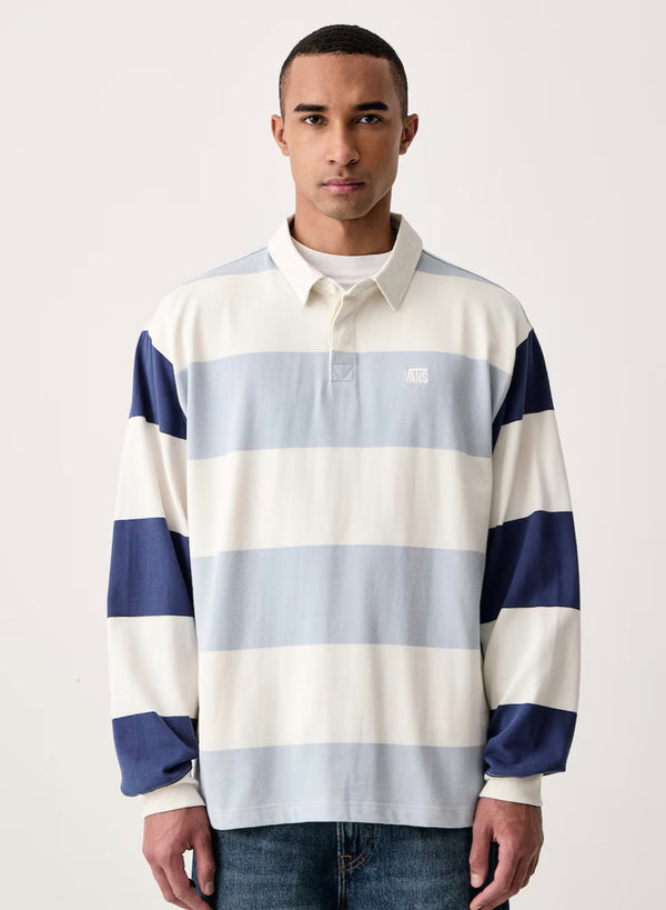Vans 2-Tone Stripe Ward Rugby Knit Men's Long Sleeve Shirt