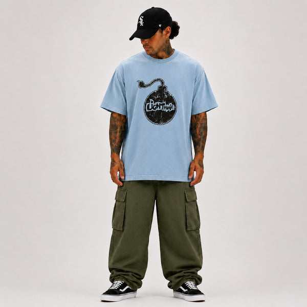 LIGHTWAVE Destroyed Bomb Tee - Light Blue