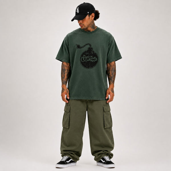 LIGHTWAVE Destroyed Bomb Tee - Vintage Green