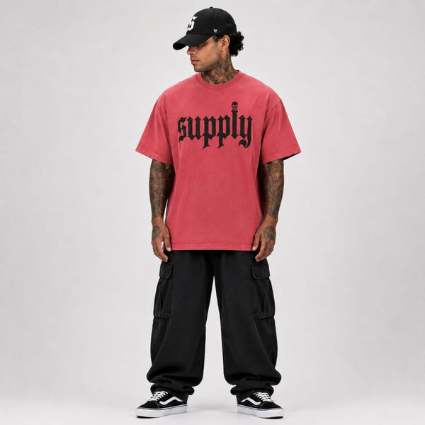 SUPPLY Gothic Logo Tee - Crimson