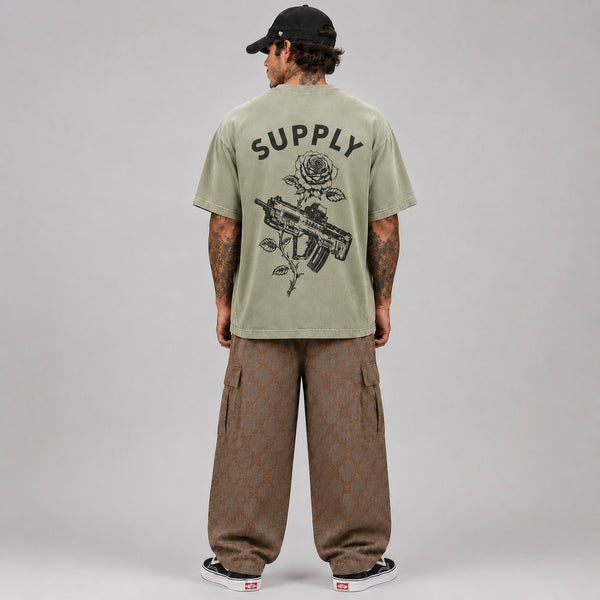 SUPPLY Gun & Rose Pigment Dyed Tee - Sage
