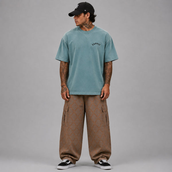 SUPPLY Gun & Rose Pigment Dyed Tee - Vintage Green