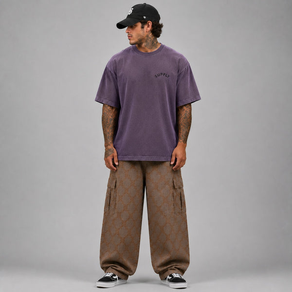 SUPPLY Gun & Rose Pigment Dyed Tee - Vintage Purple