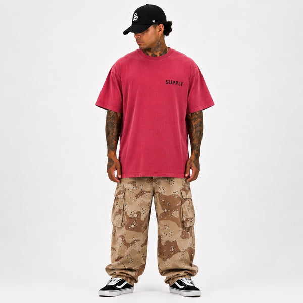 SUPPLY Spider Pigment Dyed T-Shirt - Crimson