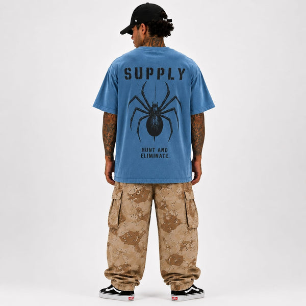 SUPPLY Spider Pigment Dyed T-Shirt - Vintage Blue