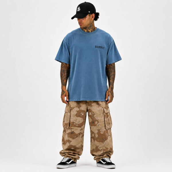 SUPPLY Spider Pigment Dyed T-Shirt - Vintage Blue