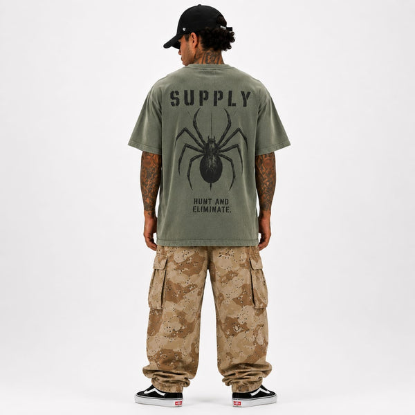 SUPPLY Spider Pigment Dyed T-Shirt - Vintage Military Green