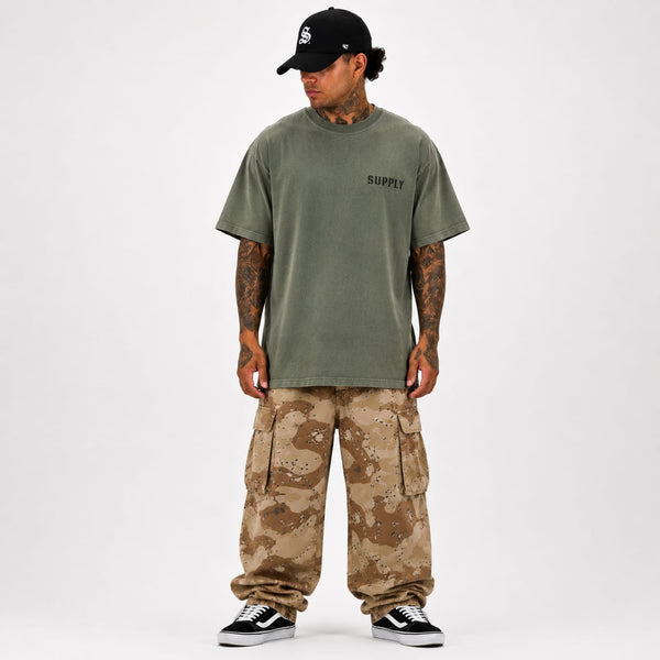 SUPPLY Spider Pigment Dyed T-Shirt - Vintage Military Green