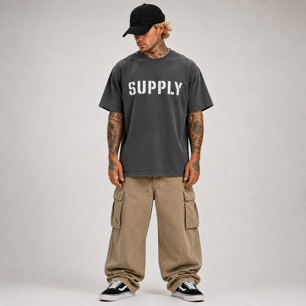 SUPPLY Stencil Logo Tee - Dark Grey