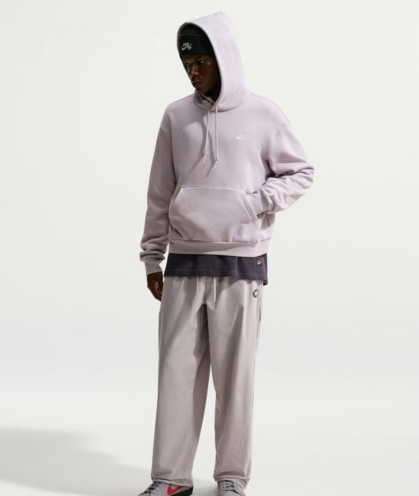 Fleece Pullover Skate Hoodie-Silver Lilac/White - Sweatshirt