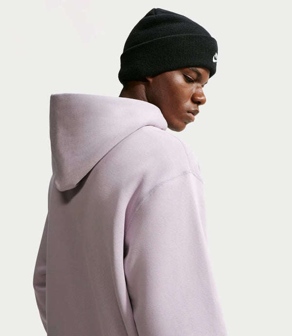 Fleece Pullover Skate Hoodie-Silver Lilac/White - Sweatshirt