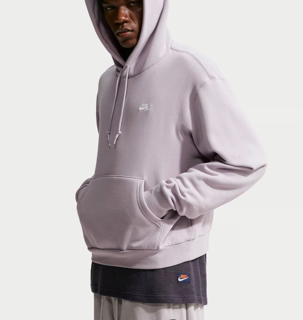 Fleece Pullover Skate Hoodie-Silver Lilac/White - Sweatshirt