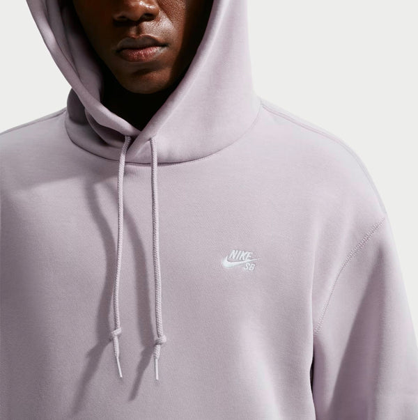 Fleece Pullover Skate Hoodie-Silver Lilac/White - Sweatshirt