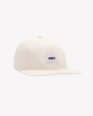 Obey Bold Organic 6 Panel Strapback Unbleached Hat - Hat