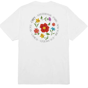 Obey City Flowers Classic White T - Shirt - T - Shirt