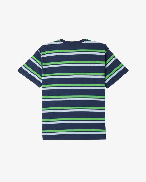 Obey Distance Stripe Tee SS Academy Navy T - Shirt - T - Shirt