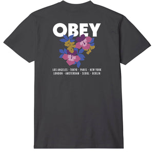 Obey Floral Garden Black T - Shirt - T - Shirt