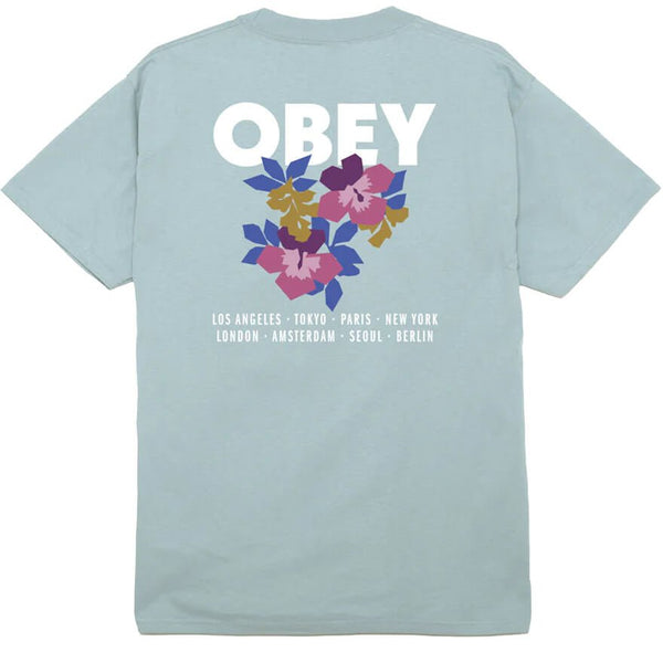 Obey Floral Garden Good Grey T - Shirt - T - Shirt