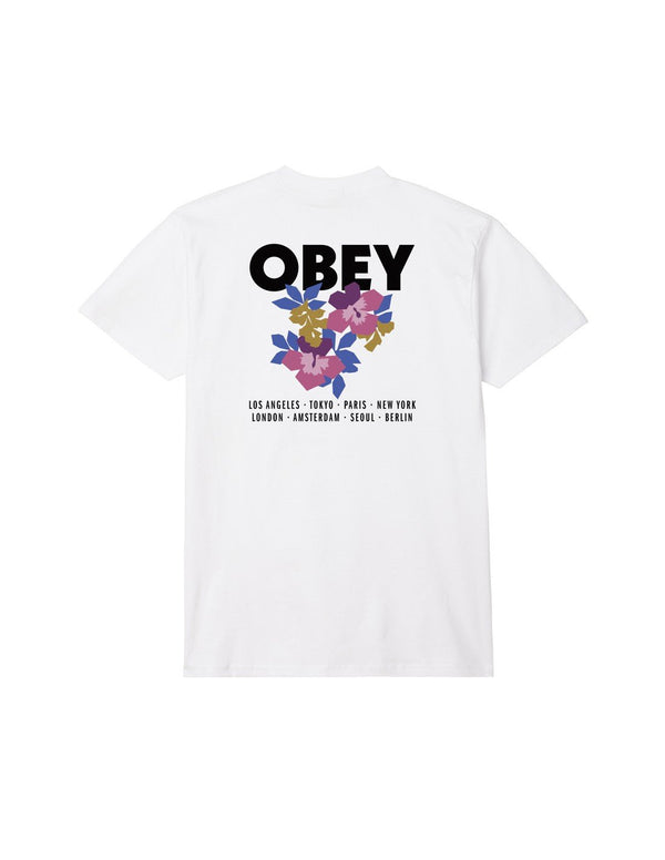 Obey Floral Garden White T - Shirt - T - Shirt