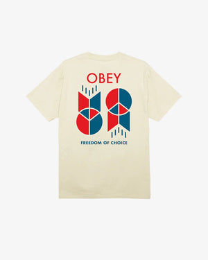 Obey Freedom Of Choice Classic Cream T - Shirt - T - Shirt