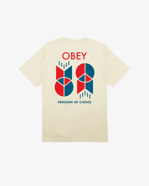 Obey Freedom Of Choice Classic Cream T - Shirt - T - Shirt