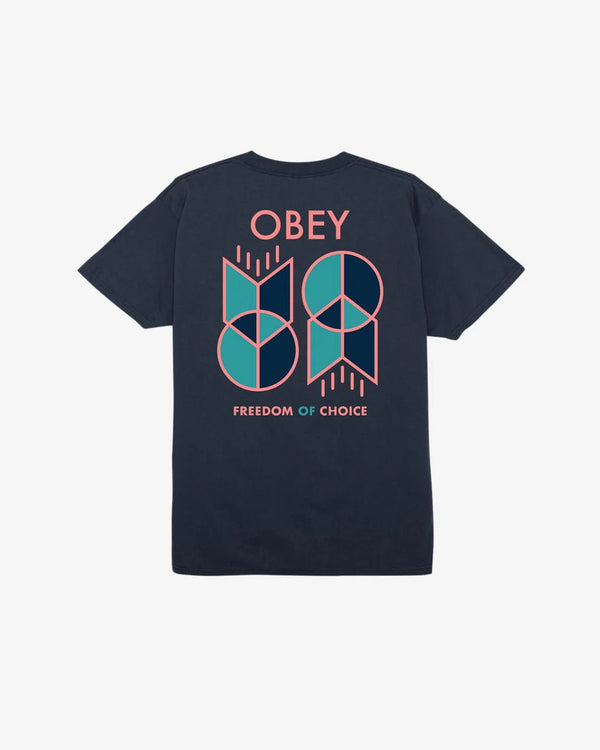 Obey Freedom Of Choice Classic Navy T - Shirt - T - Shirt