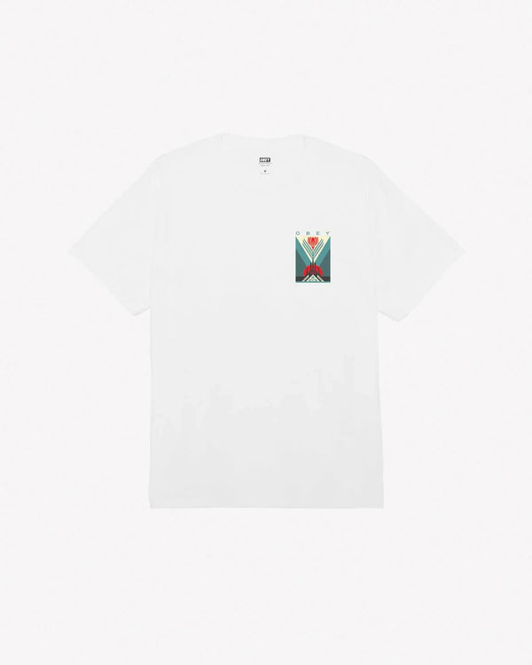 Obey Green Power Factory Classic White T - Shirt - T - Shirt