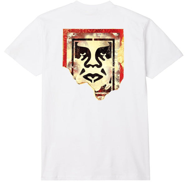 Obey Ripped Icon Classic White T - Shirt - T - Shirt