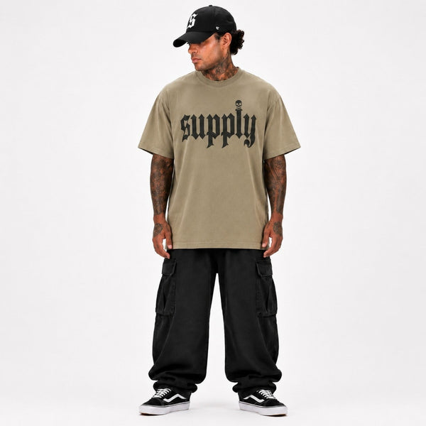 SUPPLY Gothic Logo Tee - Vintage Khaki - T-Shirt