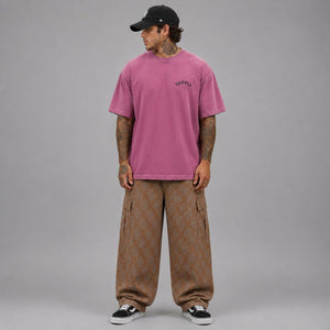 SUPPLY Gun & Rose Pigment Dyed Tee - Crimson - T-Shirt