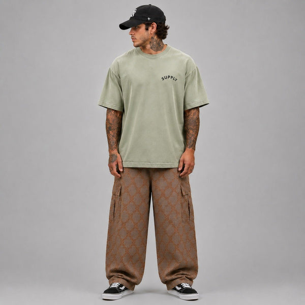 SUPPLY Gun & Rose Pigment Dyed Tee - Sage - T-Shirt