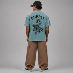 SUPPLY Gun & Rose Pigment Dyed Tee - Vintage Green - T-Shirt