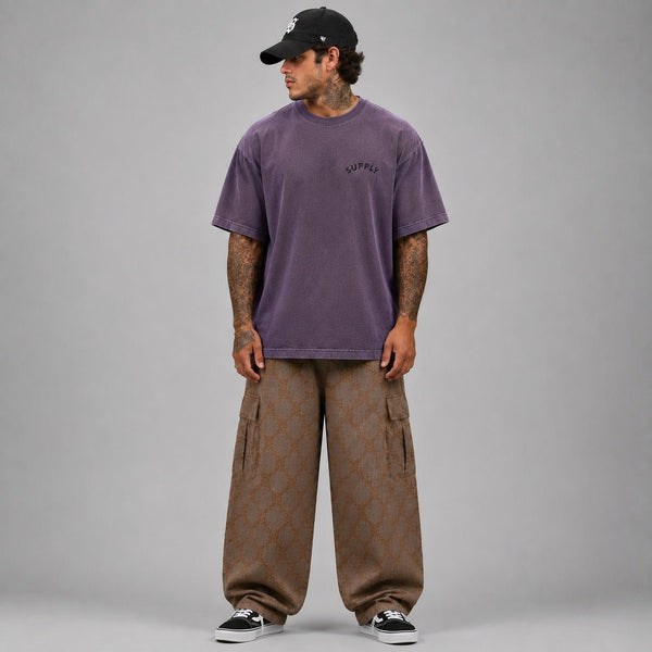 SUPPLY Gun & Rose Pigment Dyed Tee - Vintage Purple - T-Shirt