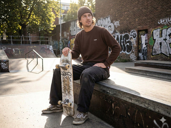 Supply Long - Sleeve Waffle Tee | Brown - Long Sleeve