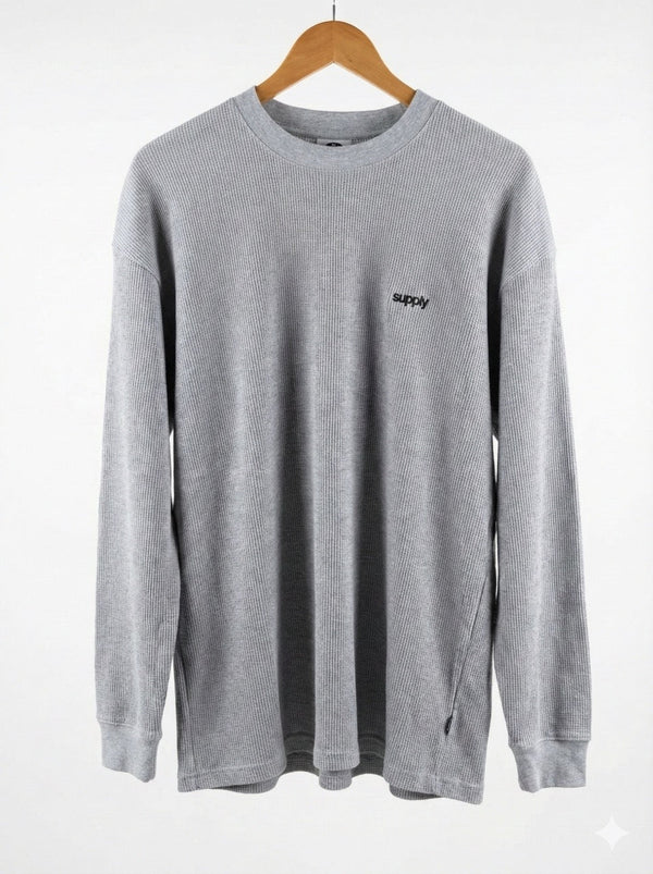 Supply Long - Sleeve Waffle Tee | Grey - Long Sleeve