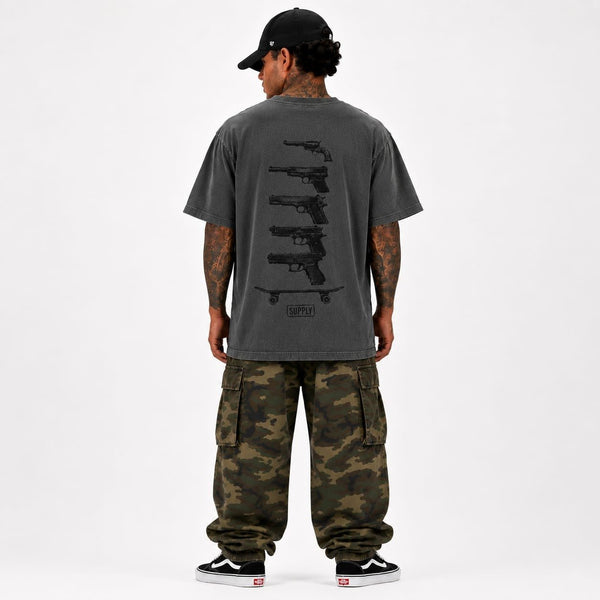 SUPPLY Pistol Evolution Pigment Dyed T-Shirt - Pepper - T-Shirt