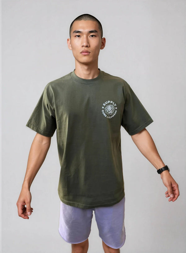 Supply Print T-Shirt Flower Gun - T-Shirt