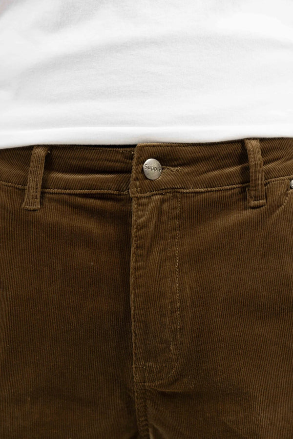 Supply Short Baggy Corduroy - Brown - Pants