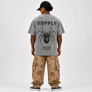 SUPPLY Spider Pigment Dyed T-Shirt - Vintage Grey - T-Shirt