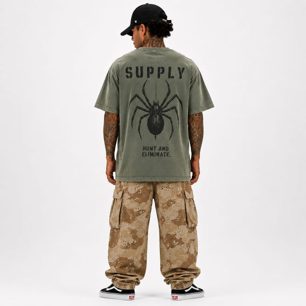 SUPPLY Spider Pigment Dyed T-Shirt - Vintage Military Green - T-Shirt