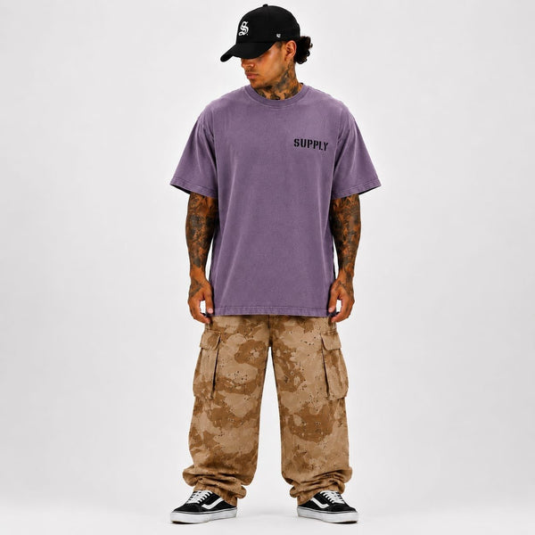 SUPPLY Spider Pigment Dyed T-Shirt - Vintage Purple - T-Shirt