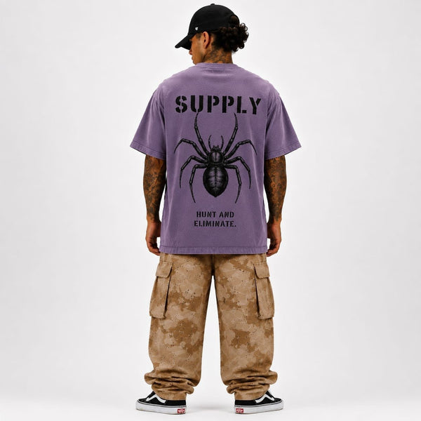 SUPPLY Spider Pigment Dyed T-Shirt - Vintage Purple - T-Shirt