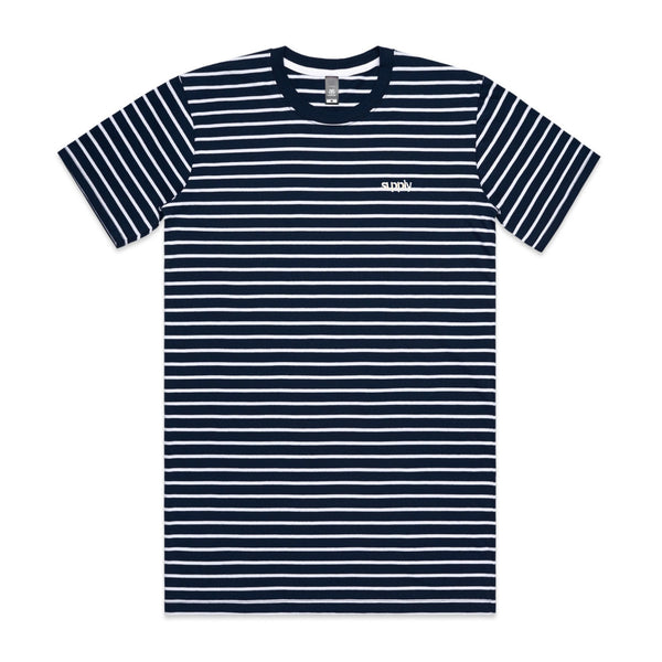 Supply Staple Stripe Tee || Blue White - T - Shirt