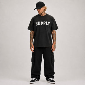 SUPPLY Stencil Logo Tee - Black - T-Shirt