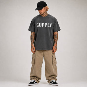 SUPPLY Stencil Logo Tee - Dark Grey - T-Shirt