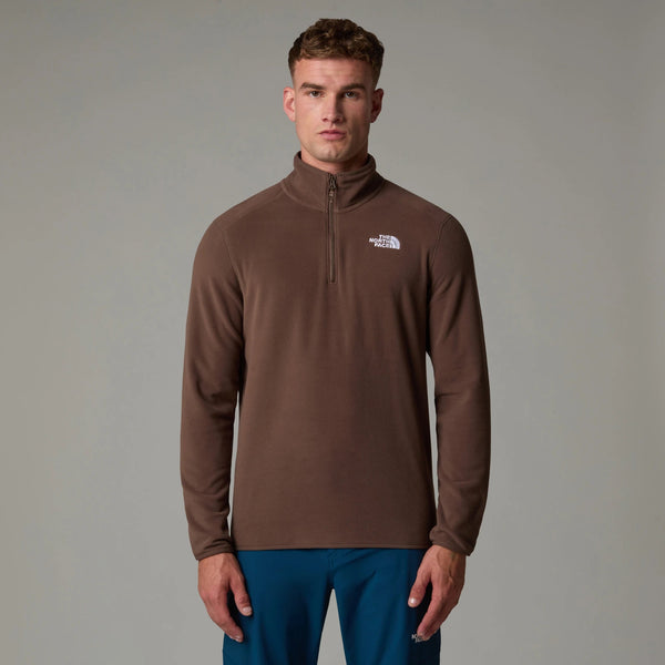 The North Face Men's 100 Glacier ¼ Zip Fleece Brown - Jacket