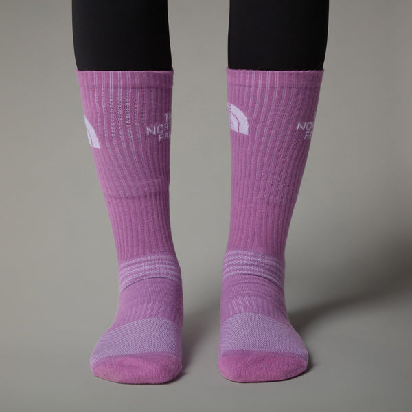 The North Face Multi Multi Sport Cushion Crew Socks - White - Purple Mint - Vibrant Verbena - Socks