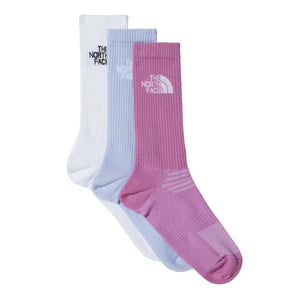 The North Face Multi Multi Sport Cushion Crew Socks - White - Purple Mint - Vibrant Verbena - Socks